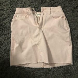 Light pink denim skirt
